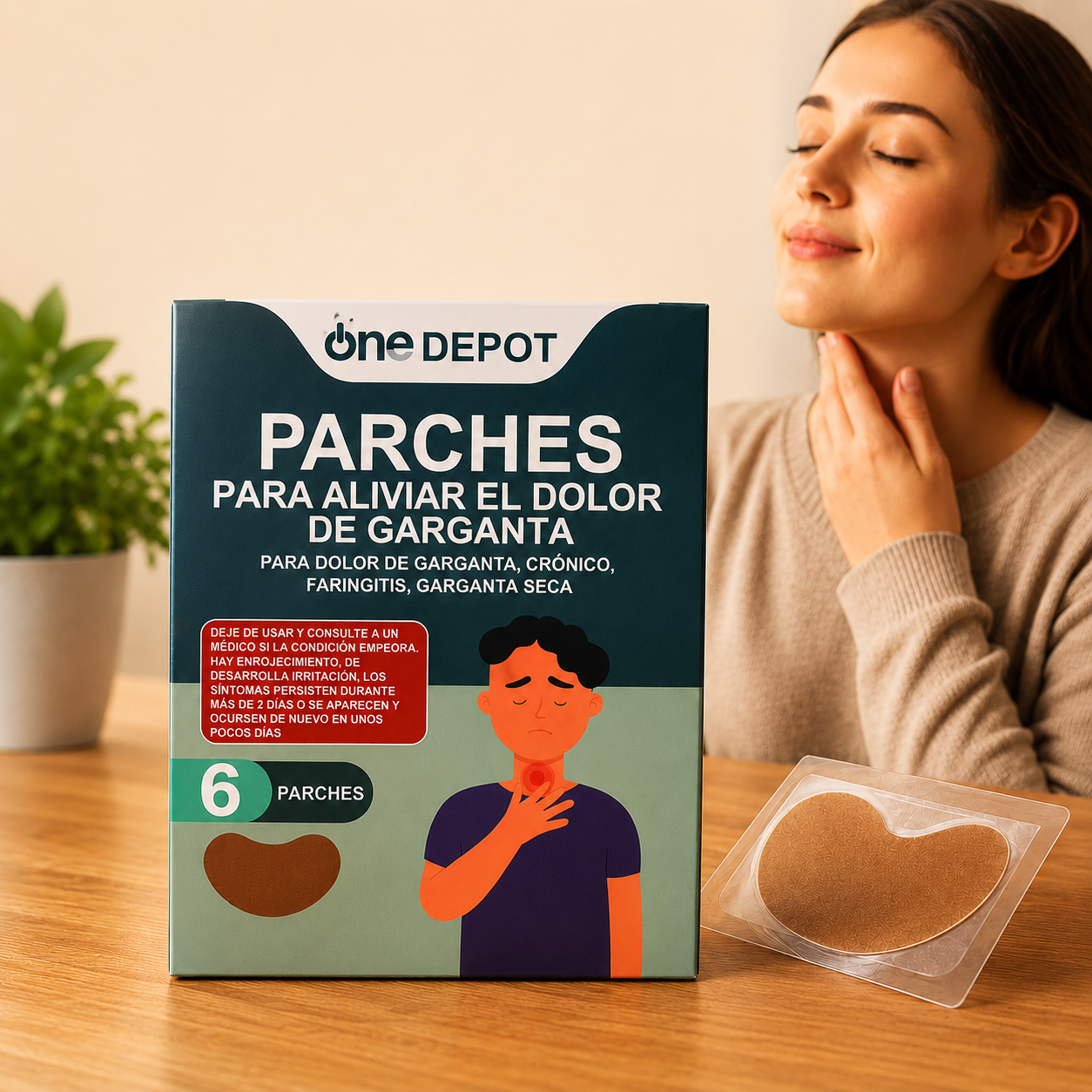 GargaCalm™ – Parches para Dolor de Garganta Crónico y Faringitis | 6 unidades