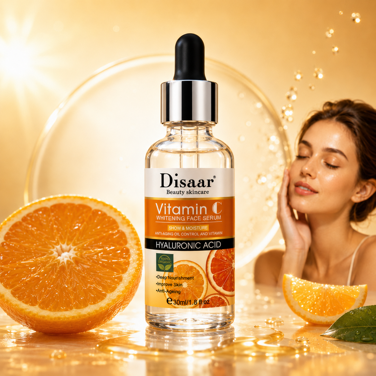 HydraBright™ – Sérum Facial Vitamina C + Ácido Hialurónico